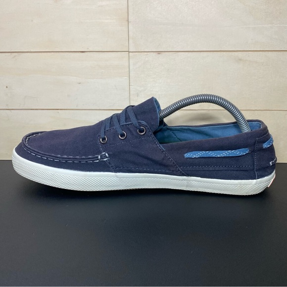 Tretorn Otto Boat Shoes Men's Size 10 Blue Canvas Loafers - Picture 2 of 11